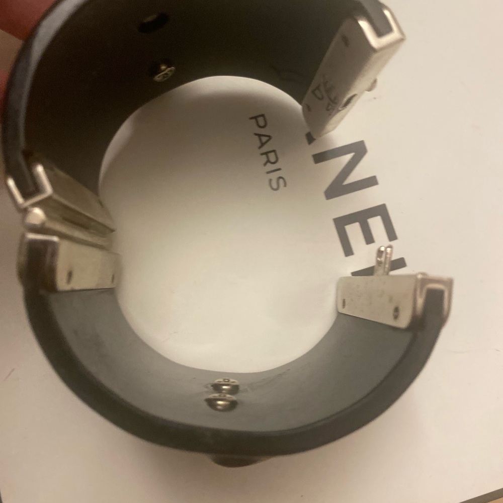 Chanel Black and Silver Cuff Bracelet - Picture 13 of 15